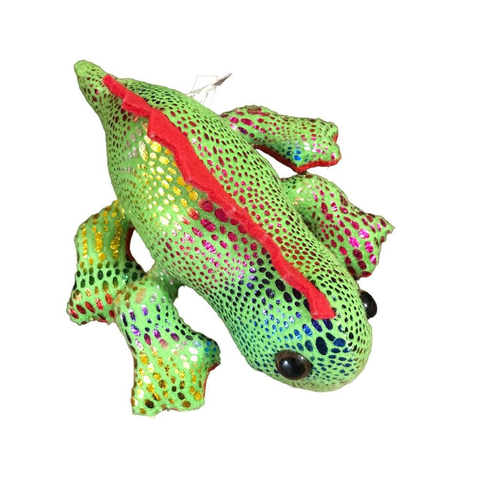 Lizard Plush 9" Green Iguana  Stuffed Animal Toy Doll Shiny Toy Factory‎